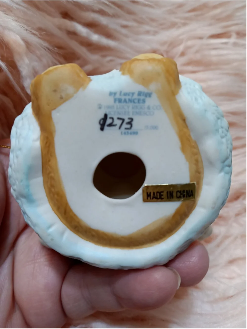 Lucy Rigg Angel Teddy Bear Porcelain FRANCES Chapeau Noelle Hanging Ornament